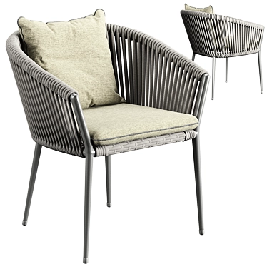 Elegant Gray Muse Dining Chair 3D model image 1 