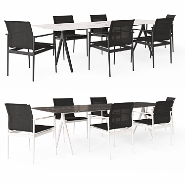 Gloster Split & Sway Dining Set 3D model image 1 