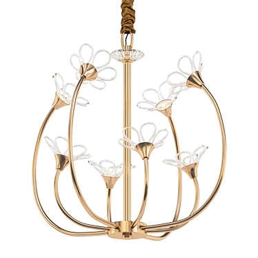Floral Brass Chandelier: Dominica 3D model image 1 