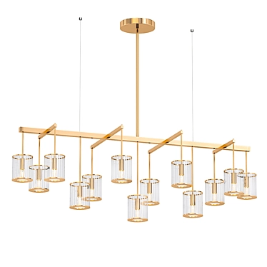 Elegant Flute Beam Chandelier 3D model image 1 