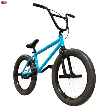 Blue BMX Sport Bike 3D model image 1 