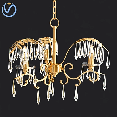 Leafy Elegance Chandelier 3D model image 1 