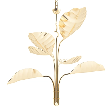 Elegant Pierced Leaf Chandelier 3D model image 1 