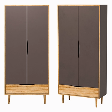 Stylish Wardrobe, 90x200x40 cm 3D model image 1 