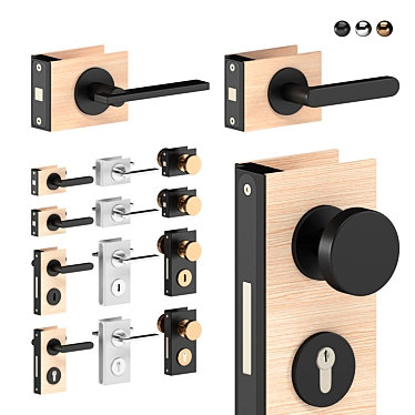 Sleek Door Handles for Aladin Swing and Aladin Pivot Plain - 12 Variations 3D model image 1 