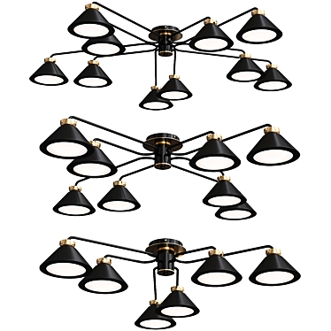 Lustrous Loren Chandeliers Set 3D model image 1 