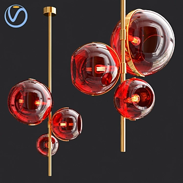 Elegant Rubie Lamp: 70cm Height 3D model image 1 