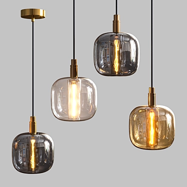 Transparent Amber Smoked Lamp 3D model image 1 