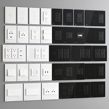 Livolo Touch US: Modern Modular Switch and Socket Set 3D model image 1 