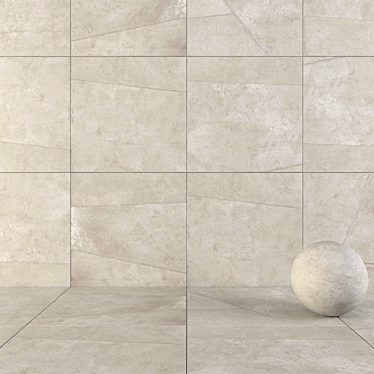 Hyper Silver Patch: Elegant Wall and Floor Tiles 3D model image 1 