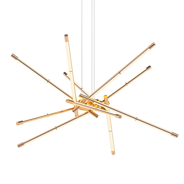Modern LED Cylinder Chandelier 3D model image 1 