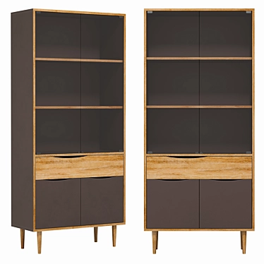 Modern Two-Door Showcase Cabinet 3D model image 1 