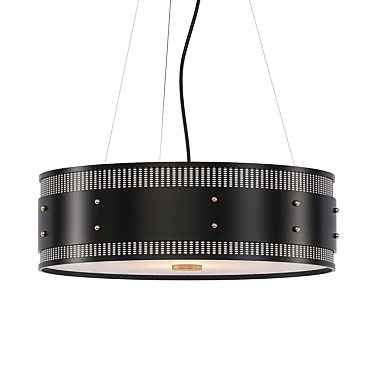 Industrial Mesh Pendant Light with Brass Accents 3D model image 1 