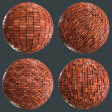 Seamless Brick PBR Material Set 3D model image 1 