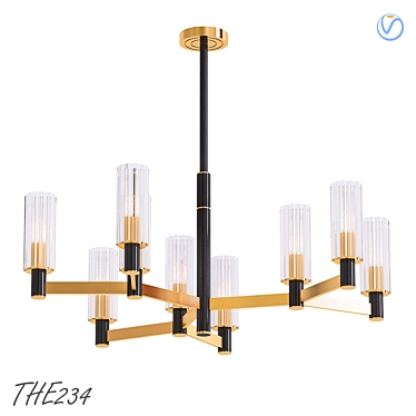 Sidonia Glass Cylinder Chandelier 3D model image 1 