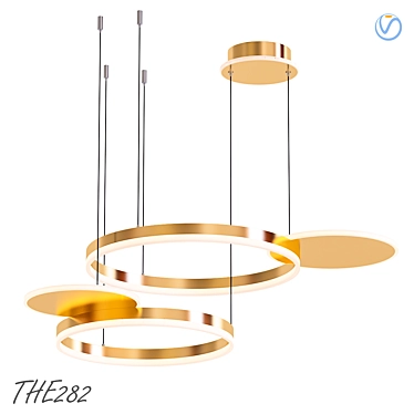 LED Disk Pendant Chandelier 3D model image 1 