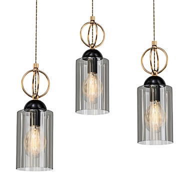 Smokey Cylinder Pendant Lights 3D model image 1 
