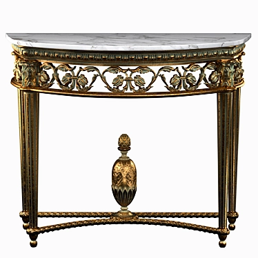 Opulent Louis XVI Giltwood Console 3D model image 1 