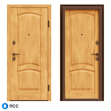 Classic Alaskan Oak Entrance Door 3D model image 1 