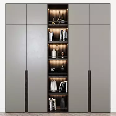 Modern Integrated Handle Wardrobe 3D model image 1 