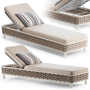 LEON Sunlounger Daybed: Stylish Comfort for Your Outdoor Oasis 3D model image 1 