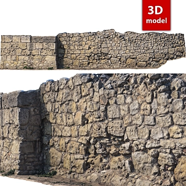 Stone Wall Model - High-Quality 3D Asset 3D model image 1 