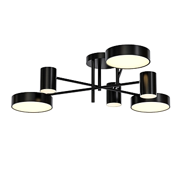 Sleek Gold & Black Technum Lamp 3D model image 1 