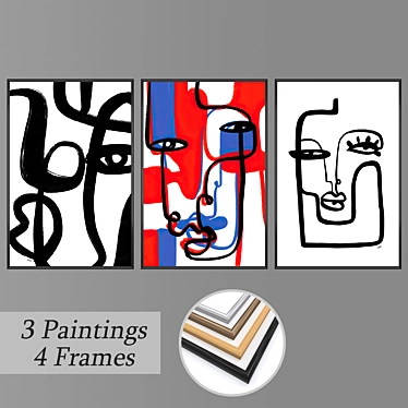 Artistic Wall Painting Set 3D model image 1 