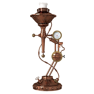 Vintage Steampunk Candle Holder 3D model image 1 