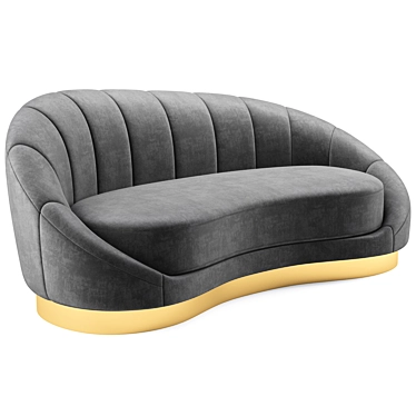 Luxurious Shelly Velvet Chaise - Meridian's Finest 3D model image 1 