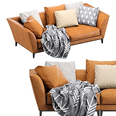 Flexform Weston Leather Sofa 3D model image 1 