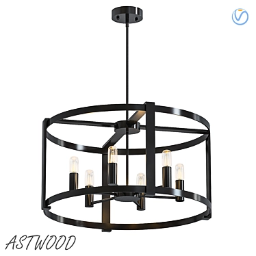 Astwood 6-Light Chandelier: Elegant and Versatile 3D model image 1 