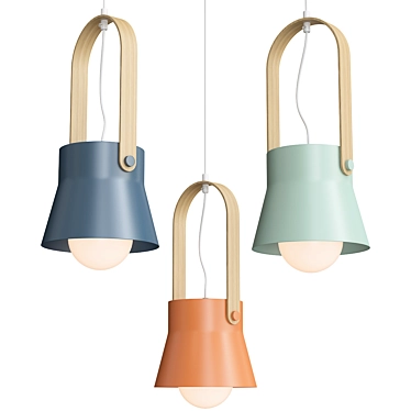 Anzazo Clutch Trio: Sleek and Stylish Pendant Lighting 3D model image 1 