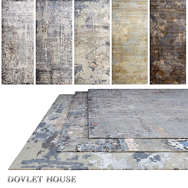 Luxury Silk and Wool Carpets Set (5 pieces) 3D model image 1 