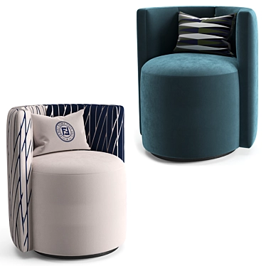 Luxurious Fendi LouLou Armchair: Timeless Elegance 3D model image 1 