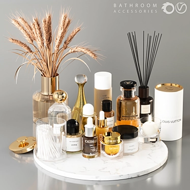 Modern Bathroom Accessories Set 3D model image 1 