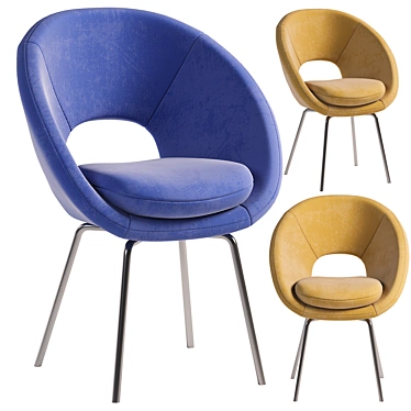 Modern Blue Dining Chair 3D model image 1 