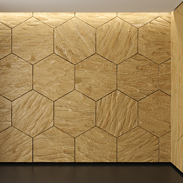 Elegant Wood Décor Panels 3D model image 1 