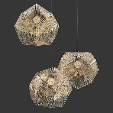 Elegant Geometric Pendant Light 3D model image 1 