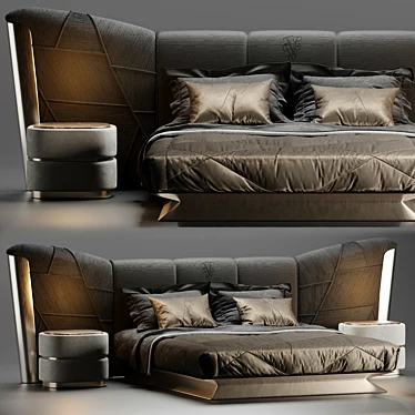 Luxury Plaza Bed: Visionnaire's Masterpiece 3D model image 1 
