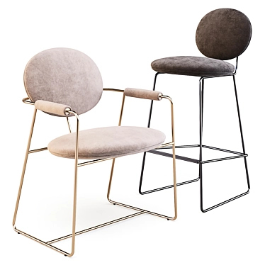 Baxter Gemma: Modern Metal Dining Chair & Bar Stool 3D model image 1 
