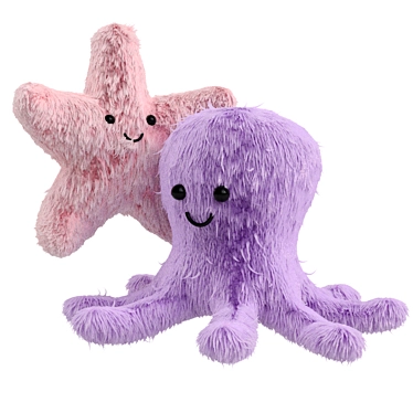  Fluffy Ocean Friends: Soft Plush Toys 3D model image 1 