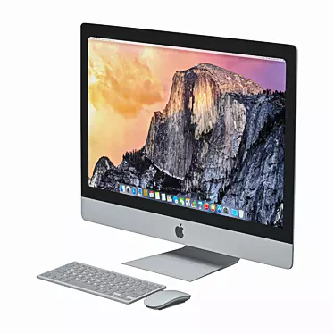 27" Apple iMac Set: Monoblock Computer with Keyboard, Mouse 3D model image 1 