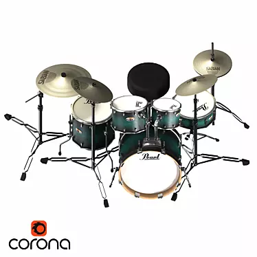 Pearl DMP905/C213 Drum Set: 5-Piece Configuration 3D model image 1 