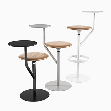 Lapalma Aaron Stool: Stylish Swivel Seating 3D model image 1 