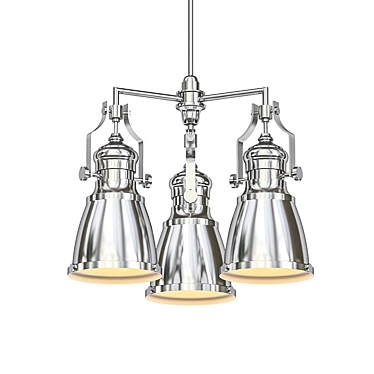 Elegant Satin Nickel Chandelier 3D model image 1 