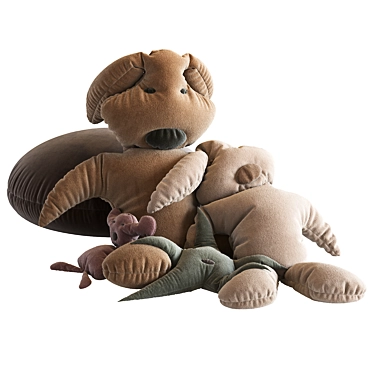 Giant Plush Bear: 100cm Tall 3D model image 1 