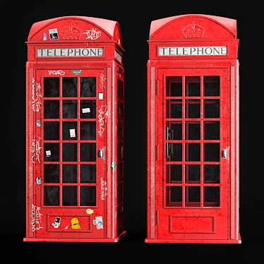 Classic London Phone Booth 3D model image 1 