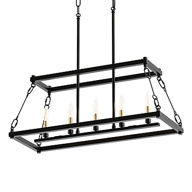 Open Frame Island Chandelier 3D model image 1 