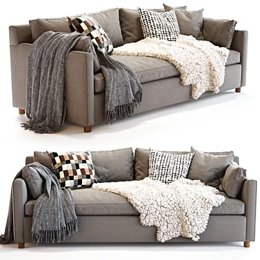 Cozy Chic: west elm Marin Sofa 3D model image 1 